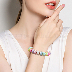 100 шт. УФ-покрытие радужных переливающихся акриловых европейских бусин MACR-PA0001-27