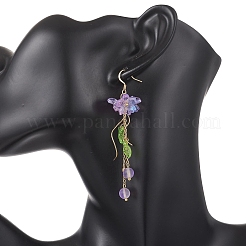 Серьги с подвесками из синтетического лунного камня&nbsp;EJEW-JE06937