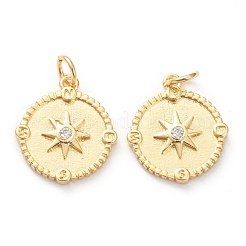 Латунные микропаве прозрачные подвески с фианитом ZIRC-P200-15A-G