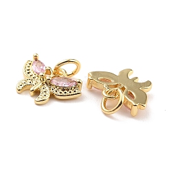 Настоящие 18k позолоченные латунные микро pave кубические циркониевые подвески ZIRC-Z023-05H