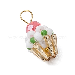 Подвески-кексы из стеклянных бусин&nbsp;PALLOY-MZ00581-05