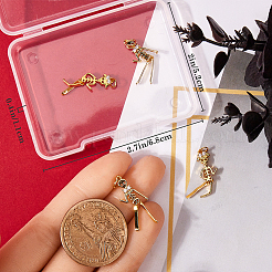 6 шт. 2 стиля хэллоуин латунные микропаве кубические циркониевые подвески&nbsp;ZIRC-BBC0002-76