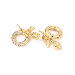 Латунные микропаве прозрачные подвески с фианитом&nbsp;KK-G543-19G-02