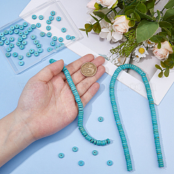 1 нить синтетических бирюзовых бусин G-FH0002-59D