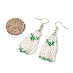 Серьга-гвоздик из нержавеющей стали 304 со стеклянным подвесом&nbsp;EJEW-MZ00179-03