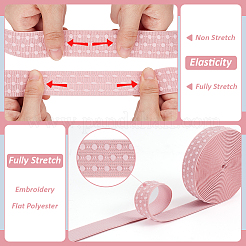 5 ярд плоского полиэстерного эластичного шнура/ленты для вышивки&nbsp;OCOR-WH0016-10C