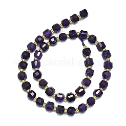 Нити бусин из натурального аметиста и нефрита G-I376-D28-01