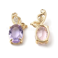 Латунь с подвесками из стекла k9 и стразами&nbsp;KK-C024-45KCG