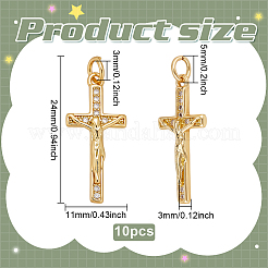 10шт латунные подвески с микропаве и кубическим цирконием&nbsp;KK-PH0014-22