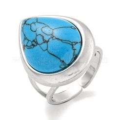 Кольца-манжеты из нержавеющей стали 304 с синтетическими драгоценными камнями G-Z056-09P