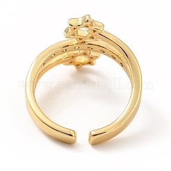 Кольцо-манжета со звездой Давида из прозрачного кубического циркония&nbsp;RJEW-M142-03G