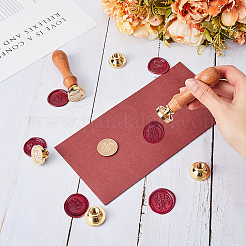 6 стиль золотистый тон латунная восковая печать штамп головка AJEW-CP0007-50C-01