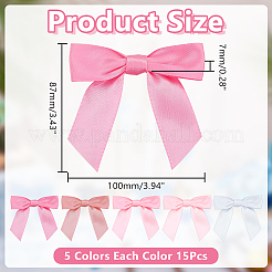 75 шт. бант из двухцветного полиэстера&nbsp;AJEW-AR0005-15