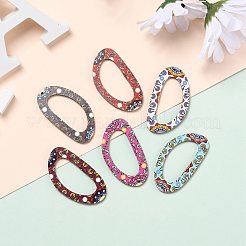 Большие подвески из натуральной липы с принтом WOOD-S045-039-M