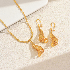 Модные комплекты из латунных подвесок и серег с цветочным мотивом для женщин LX5505