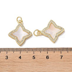 Латунные микропаве прозрачные подвески с фианитом KK-B083-17G-01