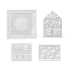 Рождественский домик в форме сердца своими руками свеча силиконовые Молды PW-WGADDB1-01