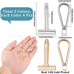 8 шт. 2-цветная брошь-трансформер из сплава с крючками для подвески&nbsp;FIND-SC0019-07B