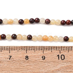 Нити бусин из натурального красного кровавика и желтого нефрита&nbsp;G-Z116-A17-3mm