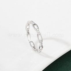 Регулируемые кольца из стерлингового серебра с кубическим цирконием для женщин RJEW-B128-03