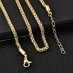 Ожерелья из латунной цепочки пшеницы толщиной 3 мм&nbsp;NJEW-M108-08G