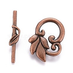 Сплавочные застежка тоггл тибетского стиля&nbsp;TIBE-L003-034R-NR