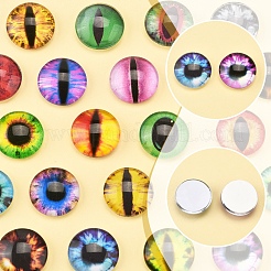 60шт полукруглые стеклянные кабошоны с глазом GGLA-FS0001-16A