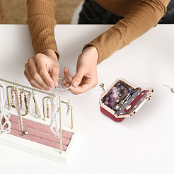 Портативный мини-органайзер для хранения ювелирных изделий из искусственной кожи DIY-WH0589-94KCG-01