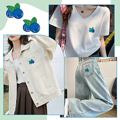 24 шт. черничные компьютеризированные вышивальные нашивки на ткани для приклеивания и пришивания&nbsp;PATC-BC0001-24