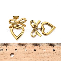 Серьги-гвоздики из нержавеющей стали 304&nbsp;LS-EJEW-Q040-02A-G