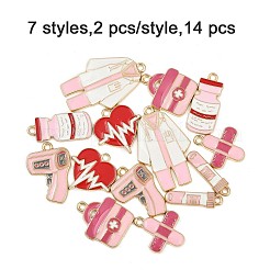 14 шт. 7 стиля подвески из сплава и эмали на медицинскую тематику&nbsp;ENAM-FP0003-07
