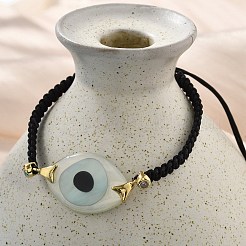 Браслеты из акриловых звеньев от сглаза BJEW-U027-01G