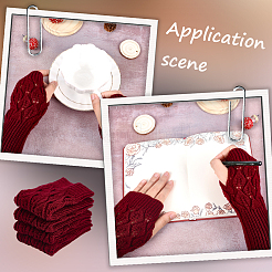 2 пара перчаток без пальцев из акриловой пряжи&nbsp;AJEW-DJ0001-65C