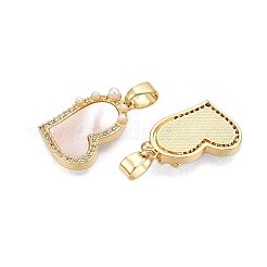 Латунные микропаве прозрачные подвески с фианитом&nbsp;KK-N254-204G