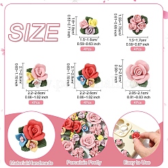 20 шт. 5 стиля фарфоровых кабошонов ручной работы&nbsp;PORC-YW0001-19