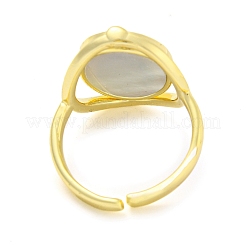 Овальное открытое кольцо-манжета из натуральной ракушки пауа RJEW-H220-05G