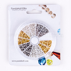 1 коробка 3 цветной колонки латунные обжимные шарики для ювелирных изделий размером 1.5~2x1.5~2 мм KK-PH0009-02-B