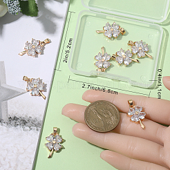 8шт латунные подвески из кубического циркония&nbsp;KK-BBC0008-36