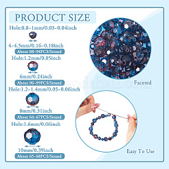 4 нити 4 стиля прозрачные стеклянные бусины с покрытием для выпечки&nbsp;DGLA-TA0001-34