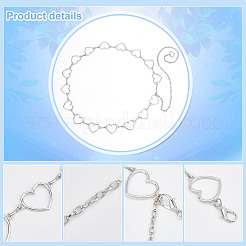 2 шт. 2-х стильные цепочки из сплава в форме сердца на талию AJEW-PH0004-05