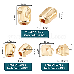 24 шт. 6 стиля латунные распорные бусины для стоек&nbsp;KK-PH0006-67