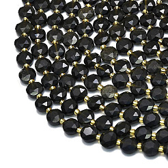 Естественный золотистый отлив обсидиан бисер пряди G-C116-A56-02