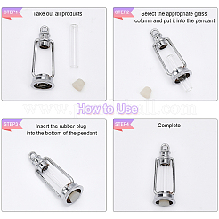 4 комплект из 4 стеклянных подвесок в виде бутылок желаний&nbsp;GLAA-CA0001-50