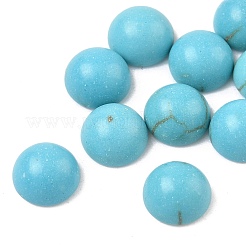 Фурнитуры судов окрашенные синтетические бирюзовый драгоценный камень плоской задней купольные кабошоны&nbsp;TURQ-S266-6mm-01