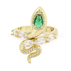 Латунные микро проложить манжеты кольца кубического циркония&nbsp;RJEW-I103-015G