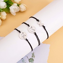 3шт. набор из 3 браслетов-бабочек из нержавеющей стали 430 JB725A