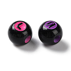 Непрозрачные акриловые европейские бусины с распылением SACR-P031-09B