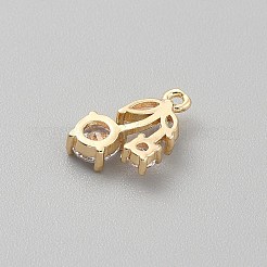 Латунные микро проложить кубического циркония подвески KK-WH0365-009G-06