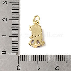 Латунные подвески из цветного стекла с микропаве и кубическим цирконием&nbsp;KK-R162-026D-G