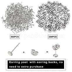 Фурнитура для сережек-гвоздиков из нержавеющей стали 304&nbsp;STAS-UN0006-18P